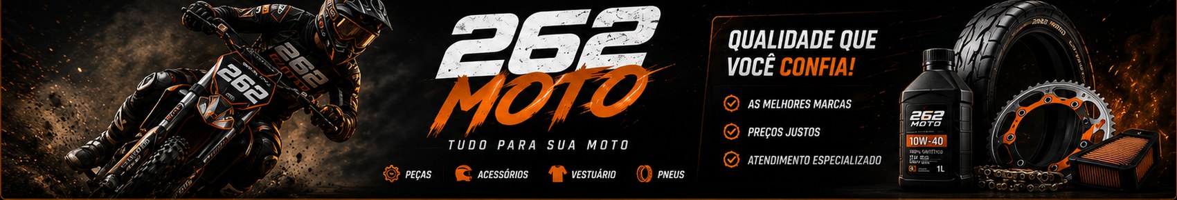 262 Moto: qualidade que você confia, melhores marcas, preços justos e atendimento especializado.